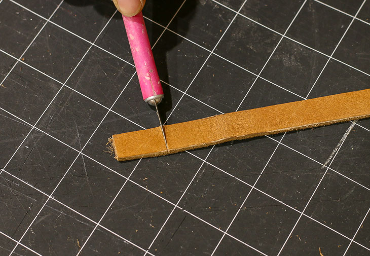 cut leather band to length