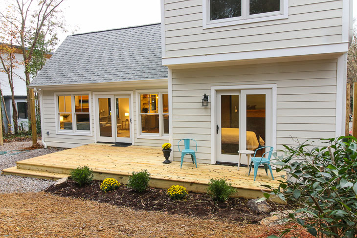 back deck transformation and landscaping