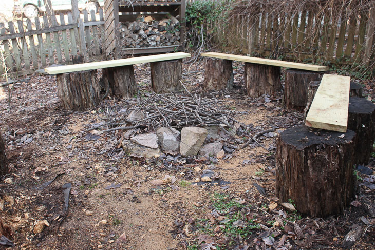 DIY Built-In Fire Pit Benches