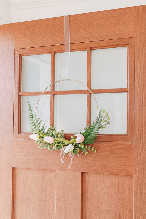 DIY Modern Hoop Wreath for Spring with Florals