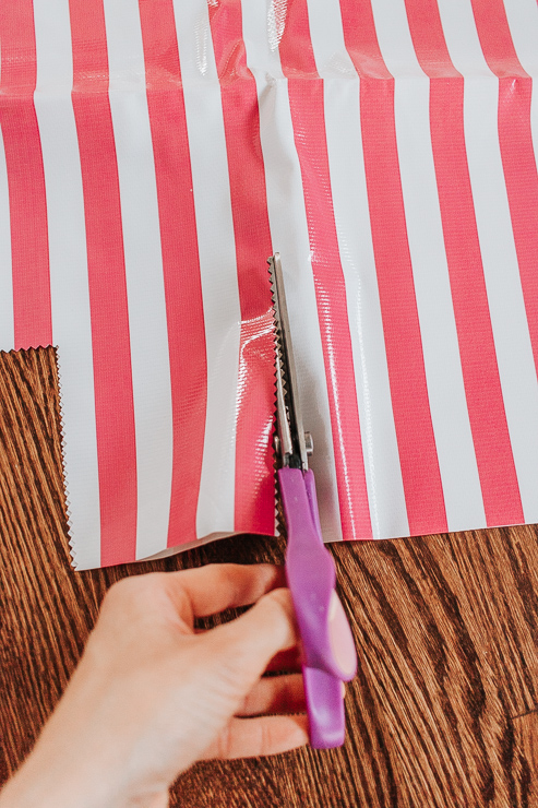 Cut out the two squares of oilcloth fabric that you previously measured