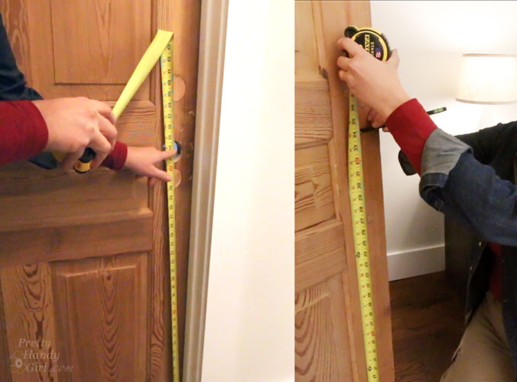 Measure and mark door knob heights