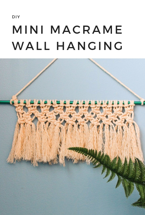 Learn how to make a mini macrame wall hanging - you can hang this anywhere and it only takes 20 minutes to make!