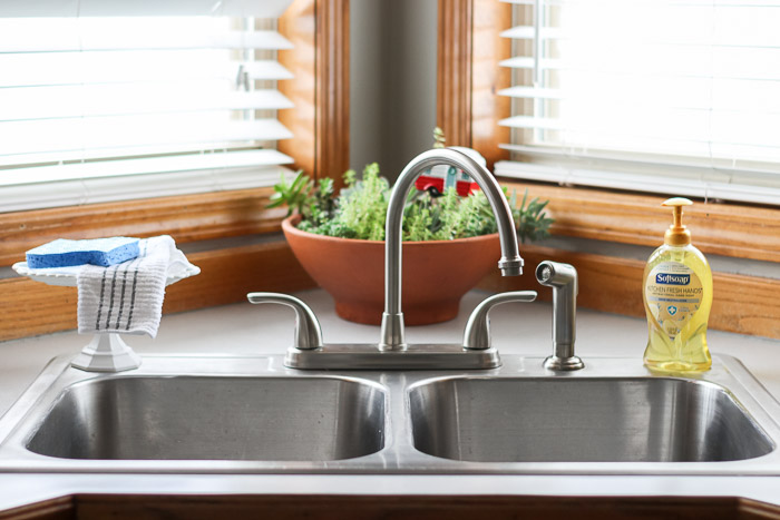 Clean and decluttered kitchen sink