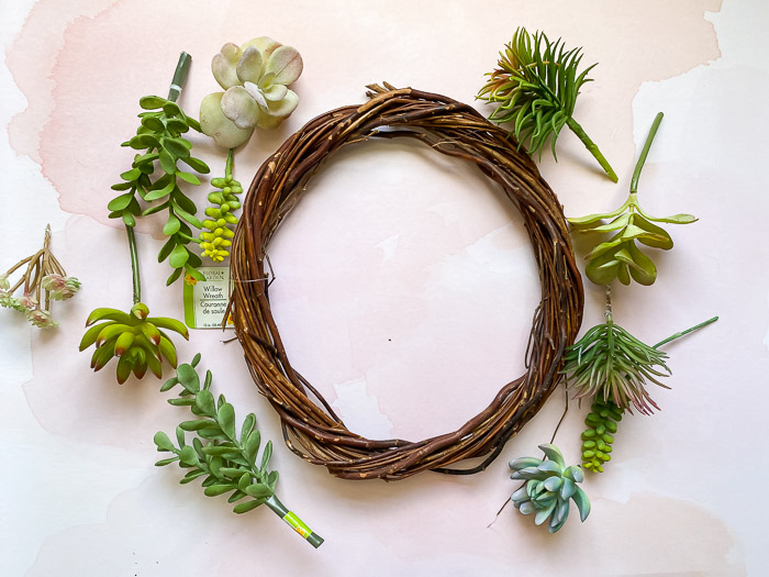 faux succulent wreath supplies