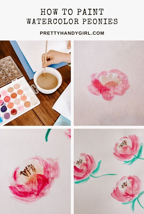 How to Paint Watercolor Peony Flowers