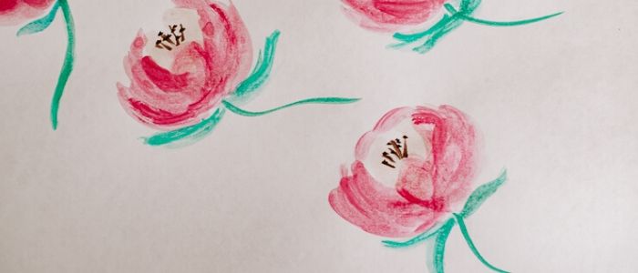 Painting with Watercolors - Peony Flowers