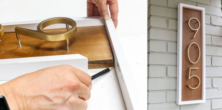 How to Make a Modern Address Number Sign (and Hang it On Brick ...