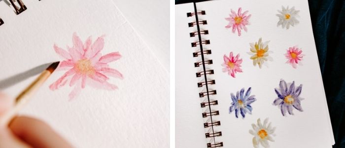 how to paint watercolor daisies