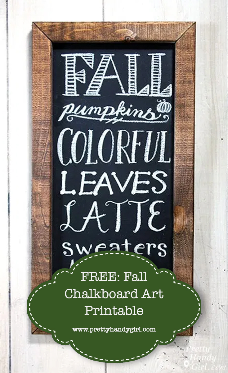 FREE: Fall Chalkboard Art Printable | Pretty Handy Girl