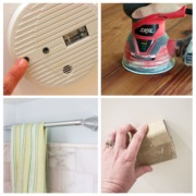 4 image collage home maintenance tasks