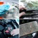 collage with 4 diy car maintenance projects