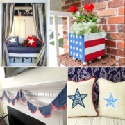 4 image collage red white and blue