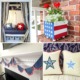 4 image collage red white and blue