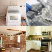 collage with 4 images featuring home reno projects