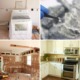 collage with 4 images featuring home reno projects