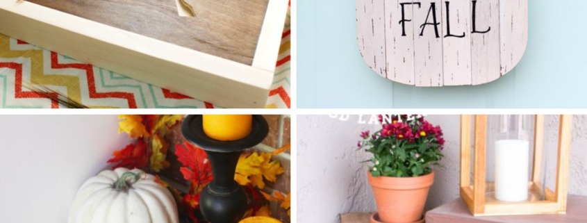 collage with 4 images diy fall decor